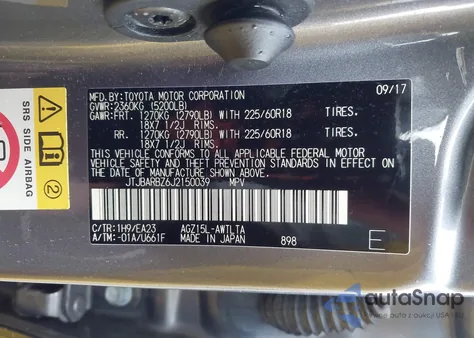 2018 Lexus Nx 300 from USA, damaged, VIN JTJBARBZ6J2150039